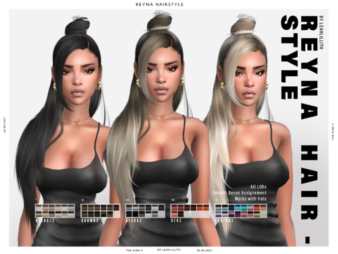 Sims 4 Reyna Hairstyle by Leah Lillith at TSR