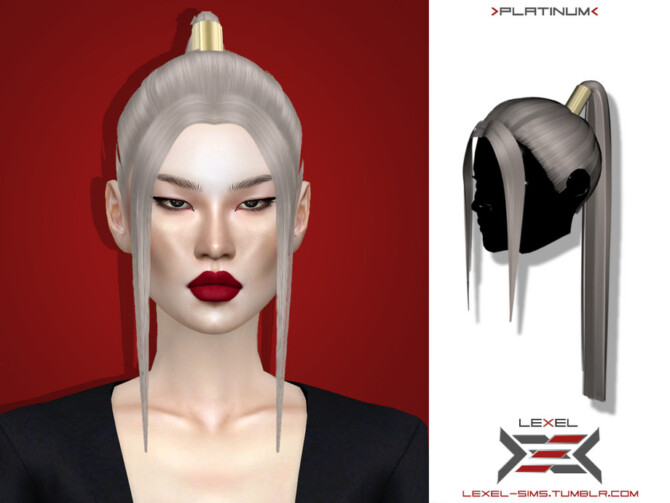 Sims 4 Platinum hair set by LEXEL at TSR