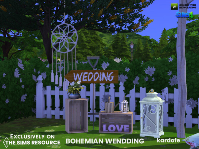 Sims 4 Bohemian Wedding Set by kardofe at TSR
