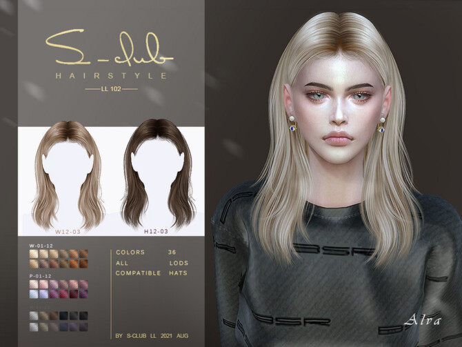 Sims 4 Shawl hairstyle (Gia) by S Club at TSR