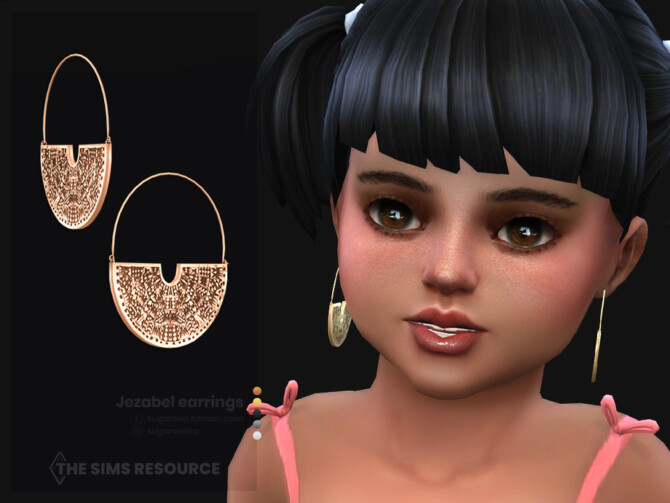 Sims 4 Jezabel earrings for toddlers by sugar owl at TSR