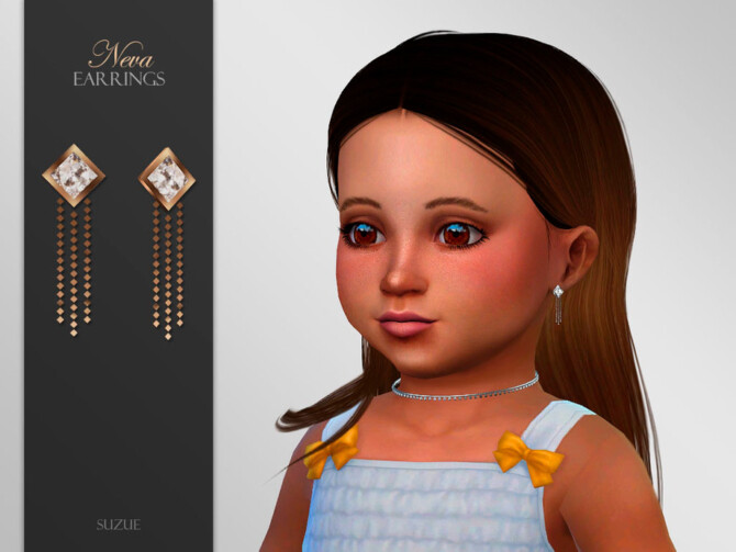 Sims 4 Neva Earrings Toddler by Suzue at TSR