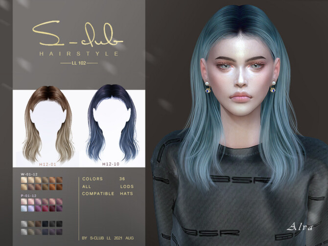 Sims 4 Shawl hairstyle (Gia) by S Club at TSR