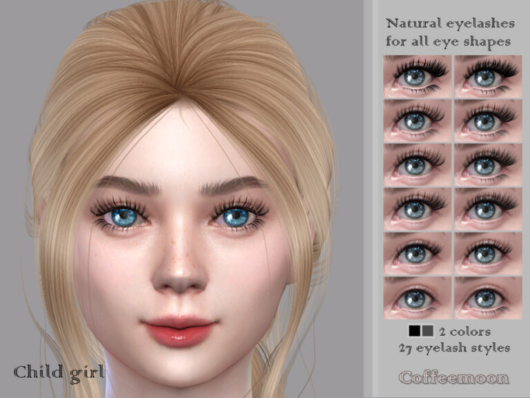 Natural Eyelashes For All Eye Shapes Child Girl By Coffeemoon At Tsr