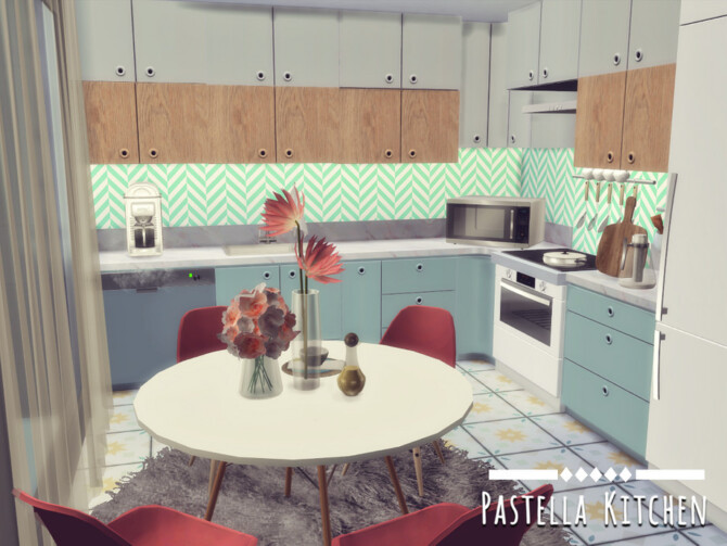 Sims 4 Pastella Kitchen by GenkaiHaretsu at TSR