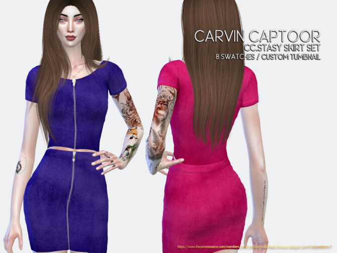Sims 4 Stasy Skirt Set by carvin captoor at TSR