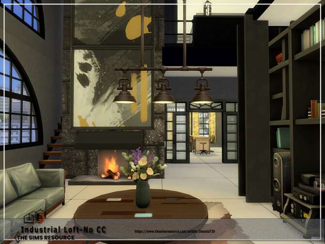 Sims 4 Industrial Loft No CC by Danuta720 at TSR