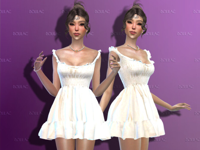 Sims 4 Puffy Short Dress DO168 by D.O.Lilac at TSR