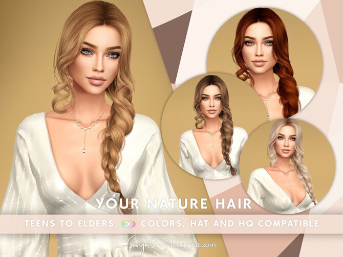 Sims 4 Bohemian Wedding Your Nature Hair by SonyaSimsCC at TSR