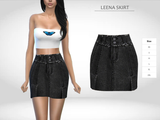Sims 4 Leena Skirt by Puresim at TSR
