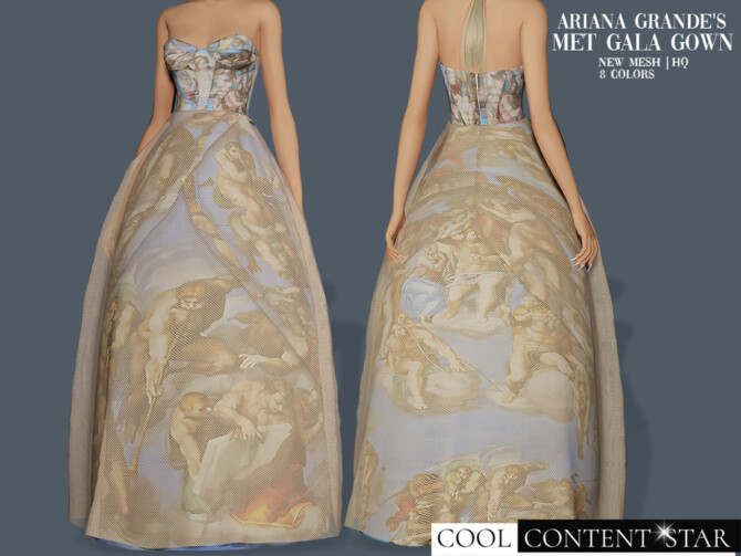 Sims 4 Ariana Grandes Met Gala Gown by sims2fanbg at TSR