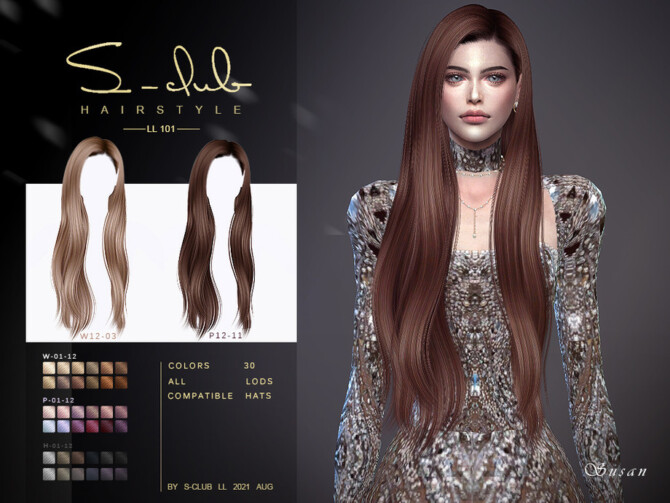 Sims 4 Long hair (Susan) by S Club at TSR