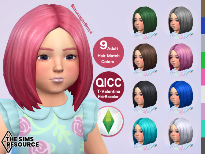 Sims 4 Toddler Valentina 9 Hair Recolor by jeisse197 at TSR