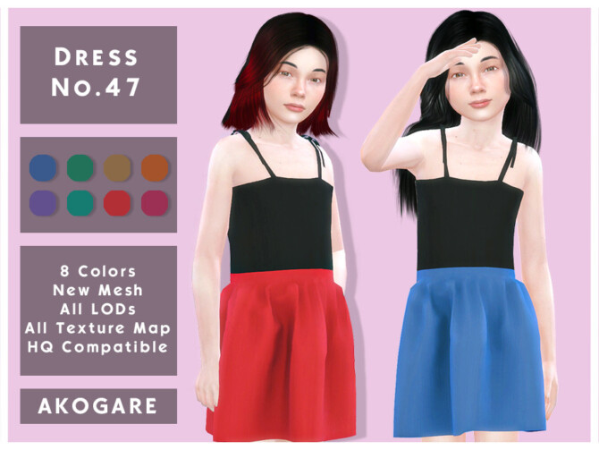 Sims 4 Dress No.47 by Akogare at TSR