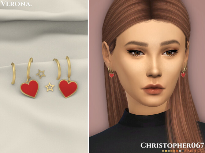 Sims 4 Verona Earrings by Christopher067 at TSR