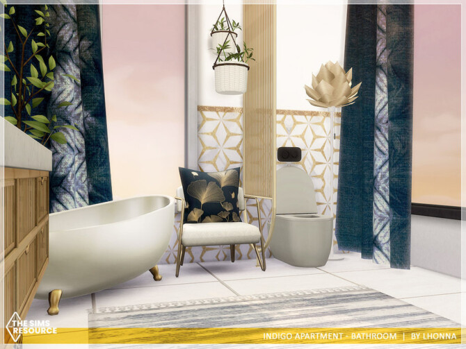 Sims 4 Indigo Apartment Bathroom I by Lhonna at TSR