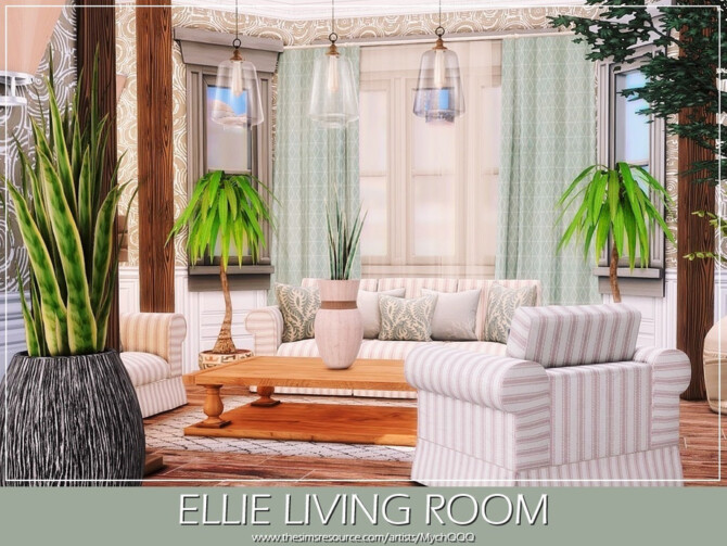 Sims 4 Ellie Living Room by MychQQQ at TSR