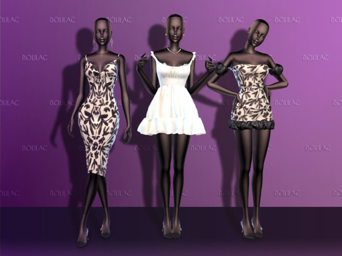 Sims 4 Puffy Short Dress DO168 by D.O.Lilac at TSR
