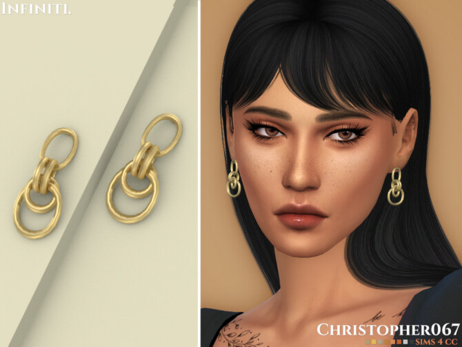 Sims 4 Infiniti Earrings by Christopher067 at TSR