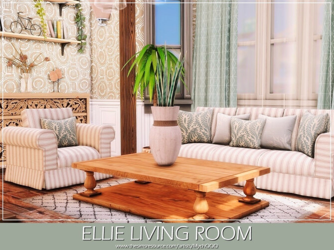 Sims 4 Ellie Living Room by MychQQQ at TSR