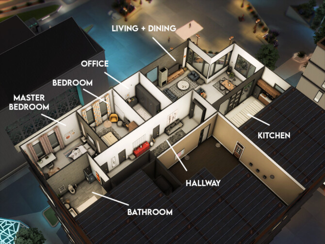 Sims 4 930 Medina Studios Hallway by xogerardine at TSR