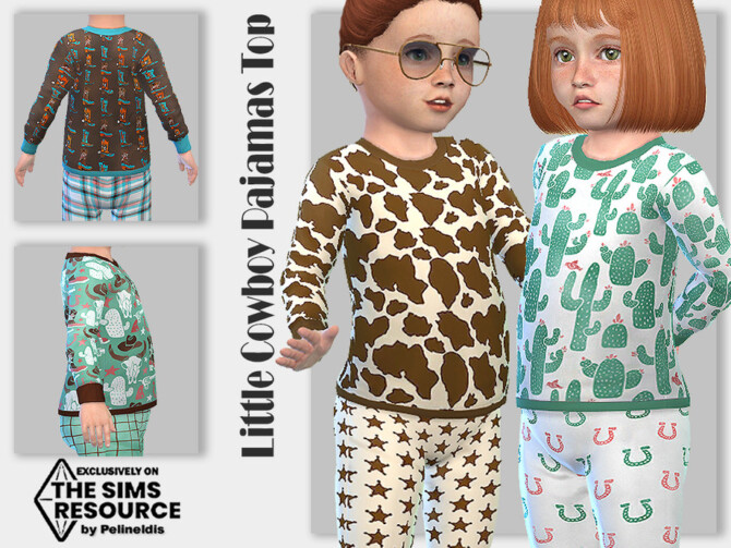 Sims 4 Little Cowboy Pajamas Top at TSR