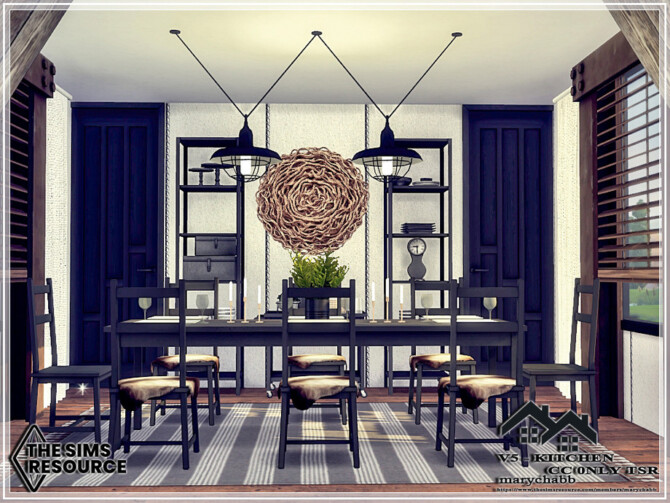 Sims 4 V5 Kitchen with Dining Room by marychabb at TSR