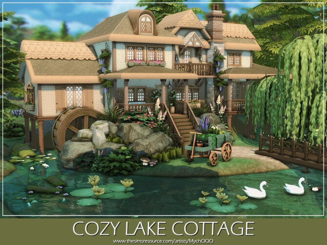 Sims 4 Cozy Lake Cottage by MychQQQ at TSR