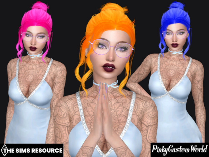 Sims 4 Recolor of LeahLilliths Eleanor hair by PinkyCustomWorld at TSR