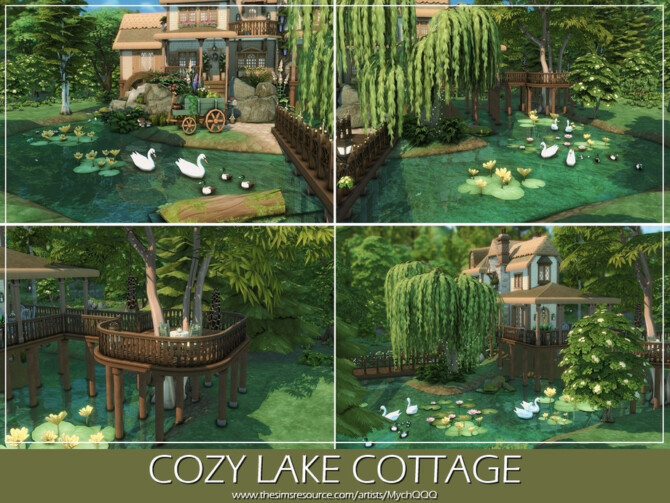 Sims 4 Cozy Lake Cottage by MychQQQ at TSR