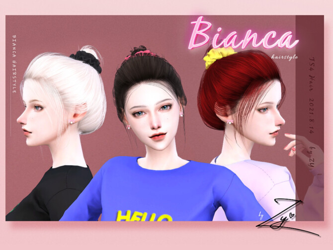Sims 4 Bianca hairstyle by Zy at TSR
