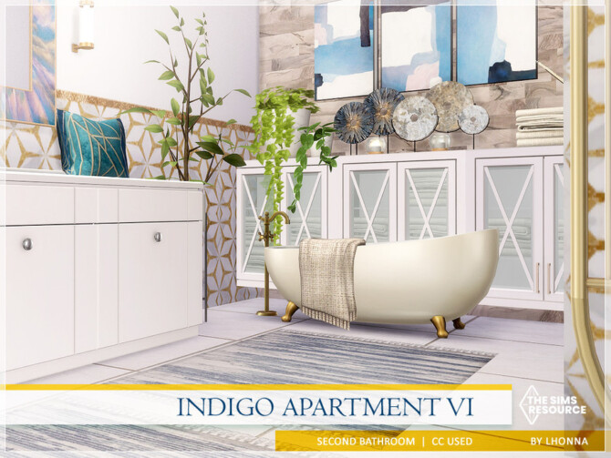 Sims 4 Indigo Apartment Bathroom II by Lhonna at TSR