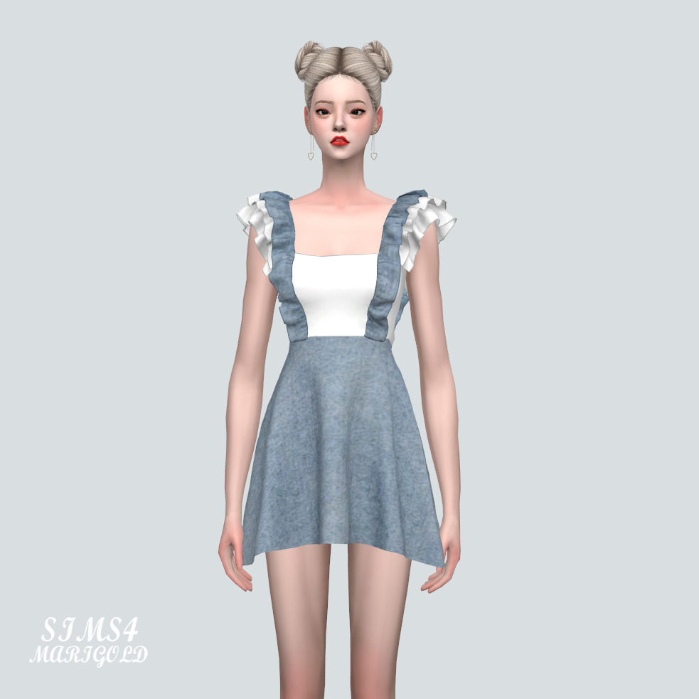 3 Lovely 3 Frill Mini Dress v2 at Marigold » Sims 4 Updates