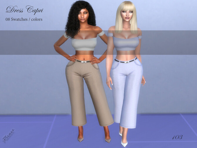 Sims 4 Dress Capri by pizazz at TSR