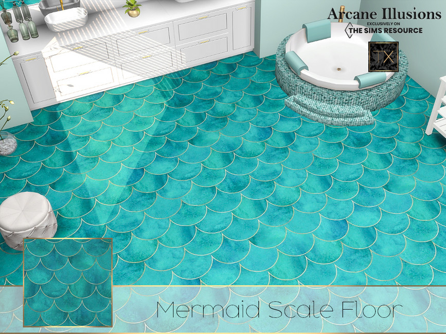 Arcane Illusions - Mermaid Scale Floor by theeaax at TSR » Sims 4 Updates