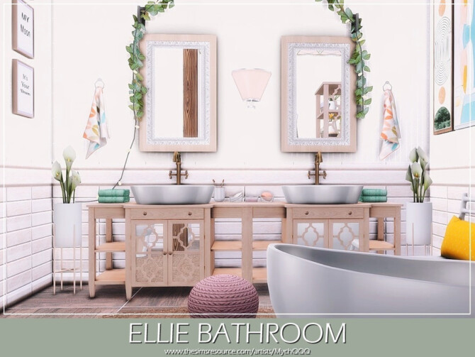 Sims 4 Ellie Bathroom by MychQQQ at TSR