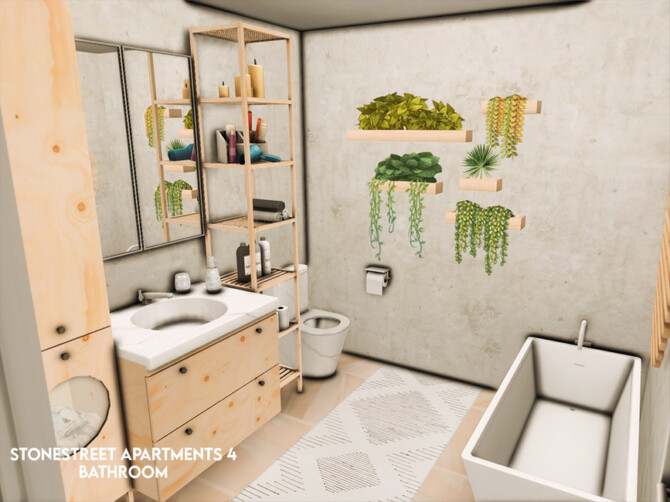 Sims 4 Stonestreet Apartments 4  Bathroom by xogerardine at TSR