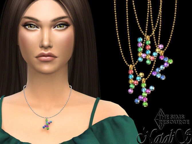 Sims 4 Letter WXYZ multicolor pendant set by NataliS at TSR