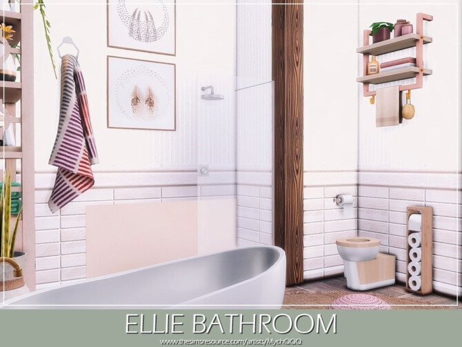 Sims 4 Ellie Bathroom by MychQQQ at TSR