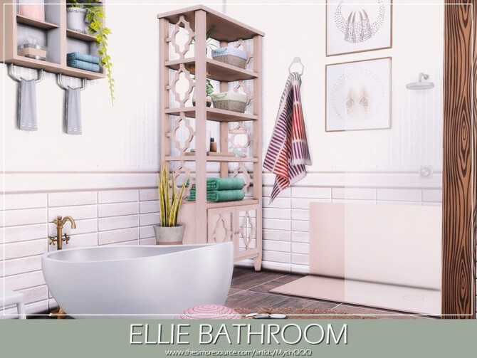 Sims 4 Ellie Bathroom by MychQQQ at TSR