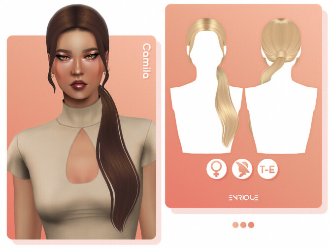 Sims 4 Camila Hairstyle by EnriqueS4 at TSR