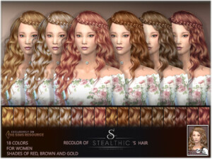 Recolor of Stealthic’s Genesis Hair by BAkalia at TSR