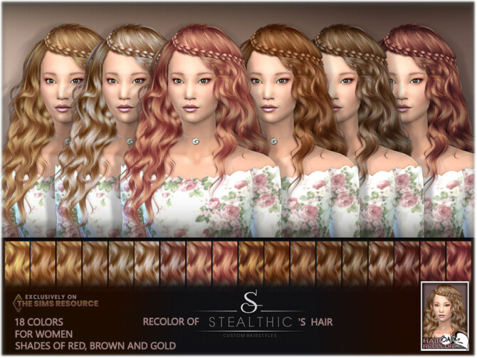 Sims 4 Recolor of Stealthics Genesis Hair by BAkalia at TSR