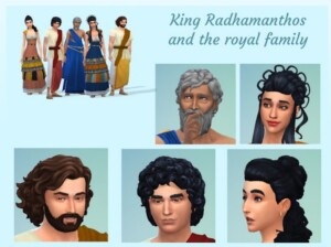 King Radhamanthos and the royal family at KyriaT’s Sims 4 World