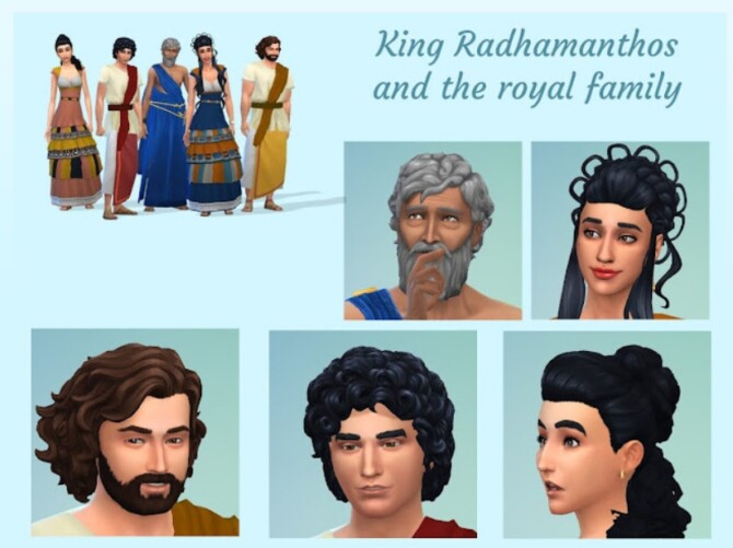 Sims 4 King Radhamanthos and the royal family at KyriaT’s Sims 4 World