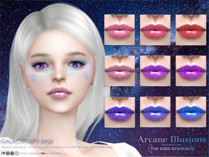 Sims 4 Arcane Illusions Galactic Lipstick by Caroll91 at TSR