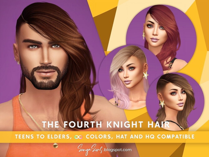 Sims 4 The Four Knight Hair at Sonya Sims