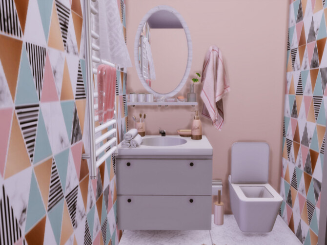 Sims 4 Pastella Small Bathroom by GenkaiHaretsu at TSR