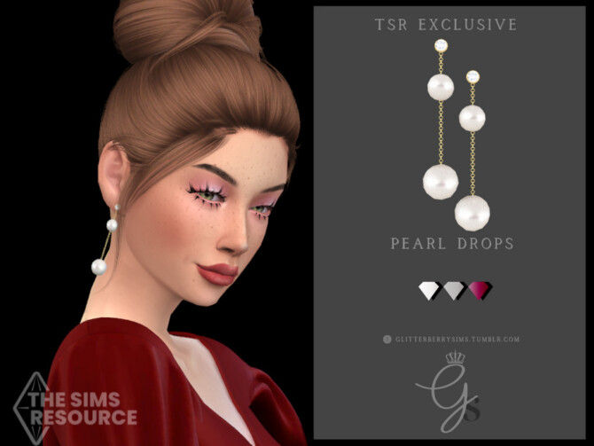 Sims 4 Pearl Drops by Glitterberryfly at TSR