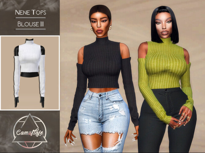 Sims 4 Nene Tops Blouse III by Camuflaje at TSR